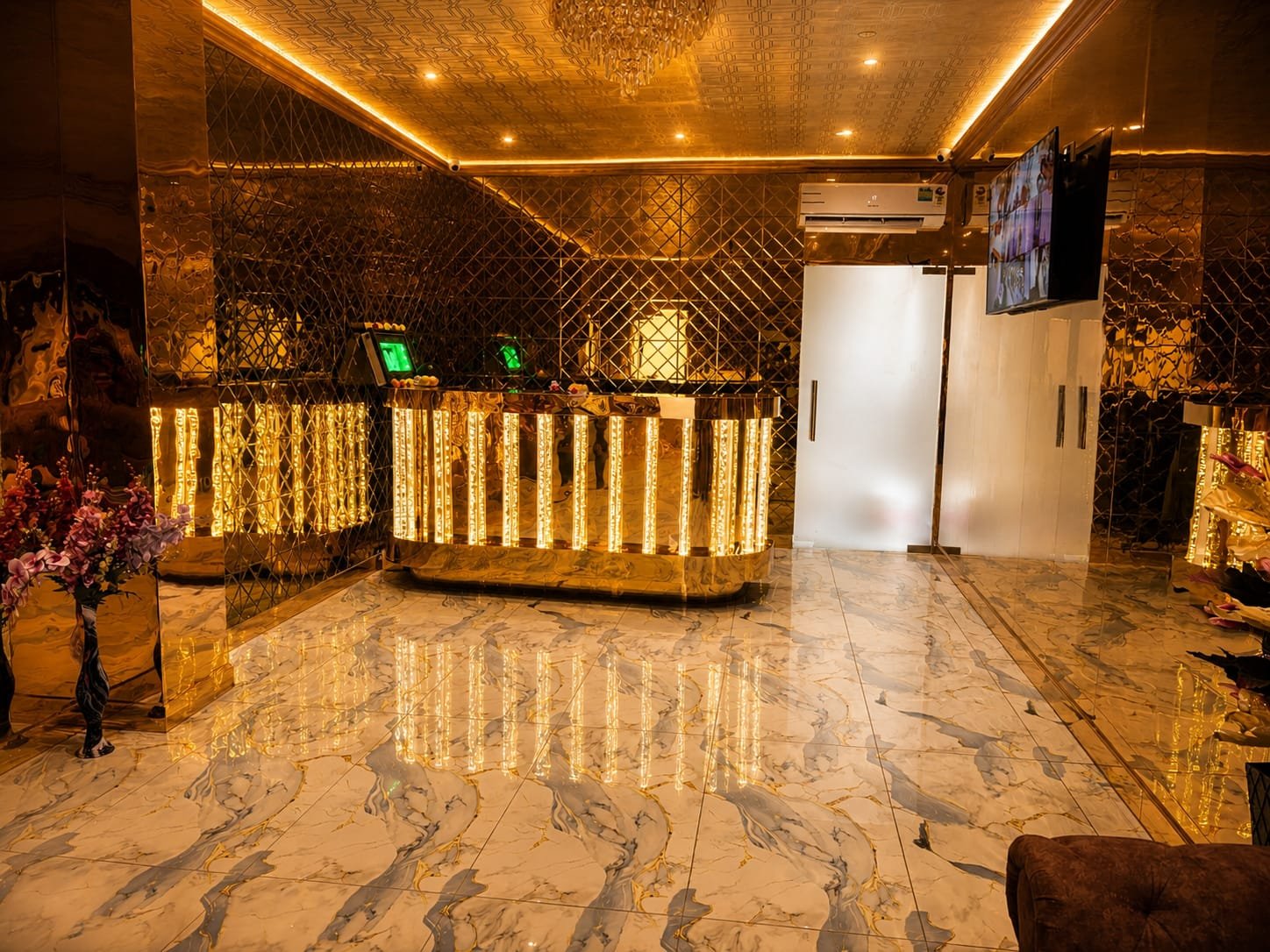 Luxury spa treatment with essential oils and candles